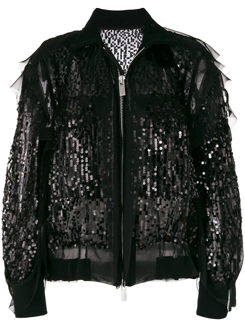 sacai sequin bomber jacket | negro | Image 1