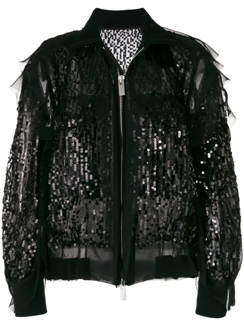 sacai sequin bomber jacket