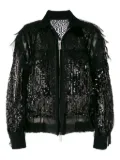 sacai sequin-embellished bomber jacket - Black