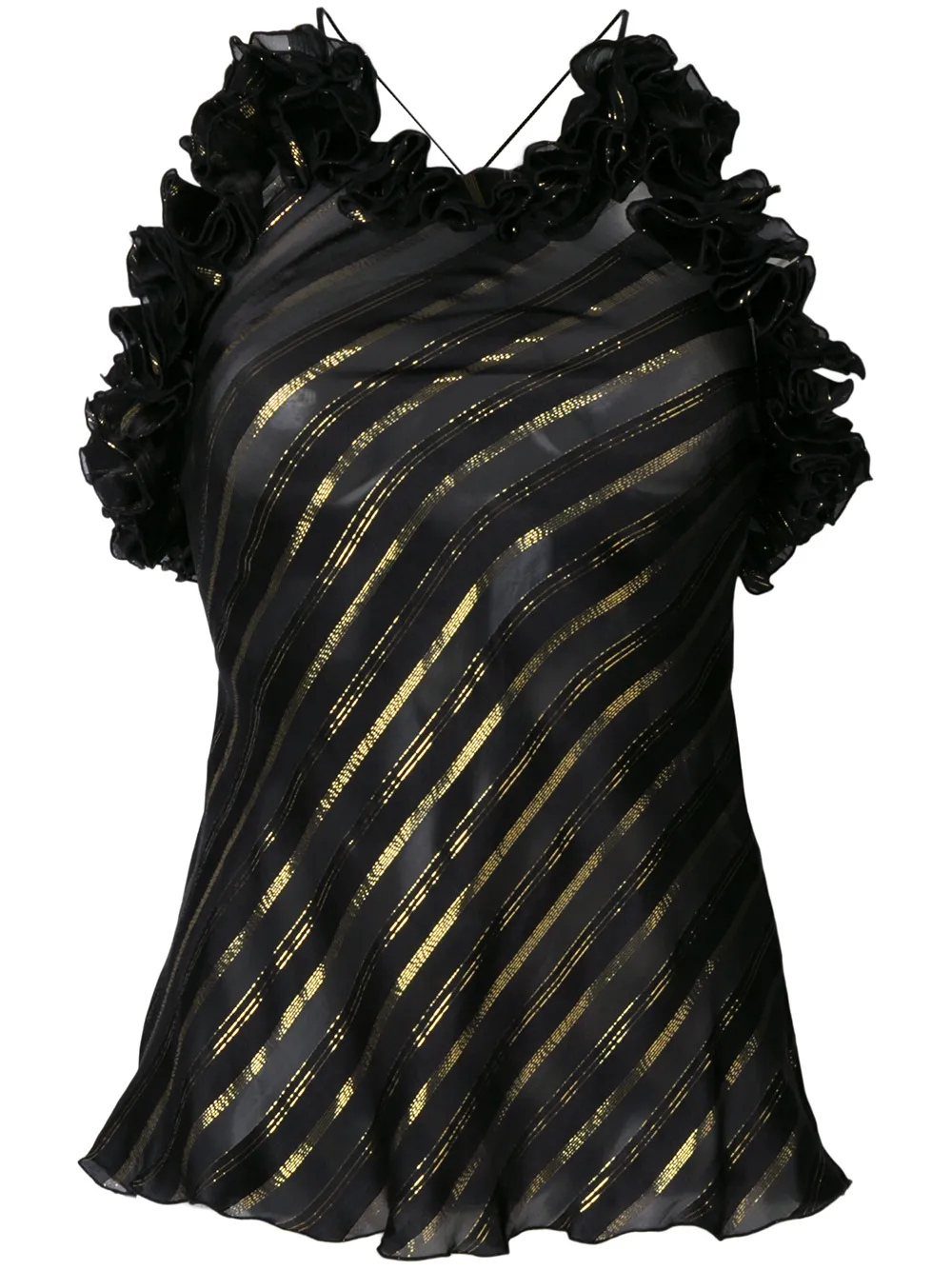 Philosophy Di Lorenzo Serafini Blusa con motivo a strisce - Nero