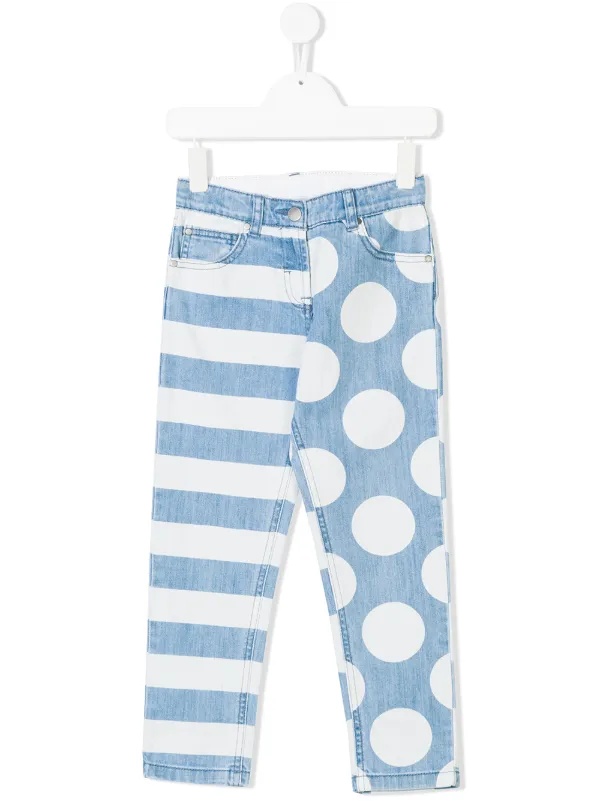 blue and white striped skinny jeans