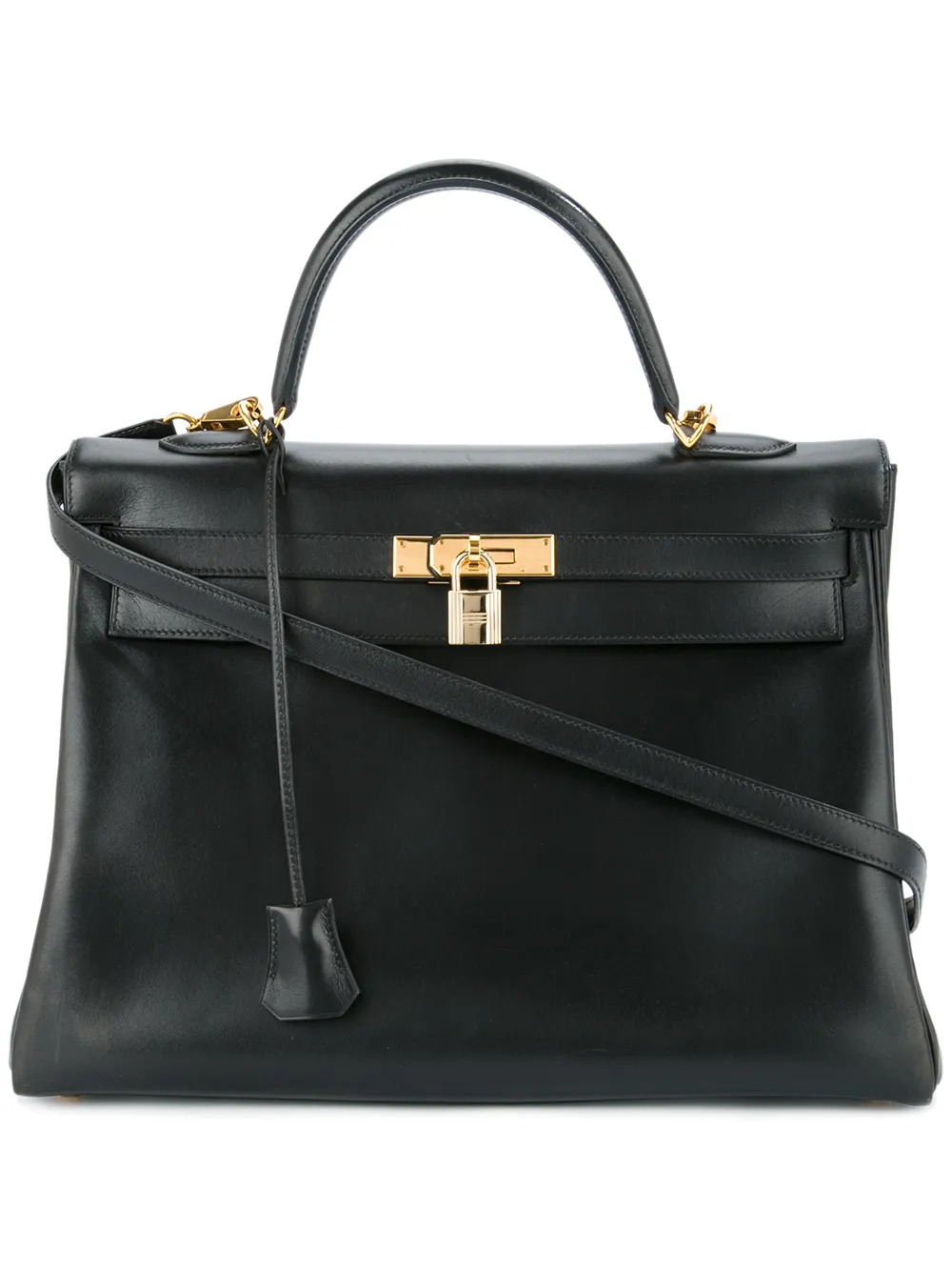 herms vintage 古着kelly 35手提包 - 黑色