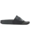 Balmain embossed logo slides - Black