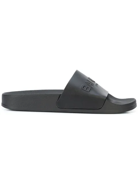 Balmain embossed logo slides