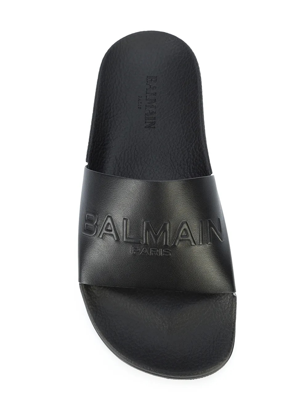 Balmain embossed logo slides Black