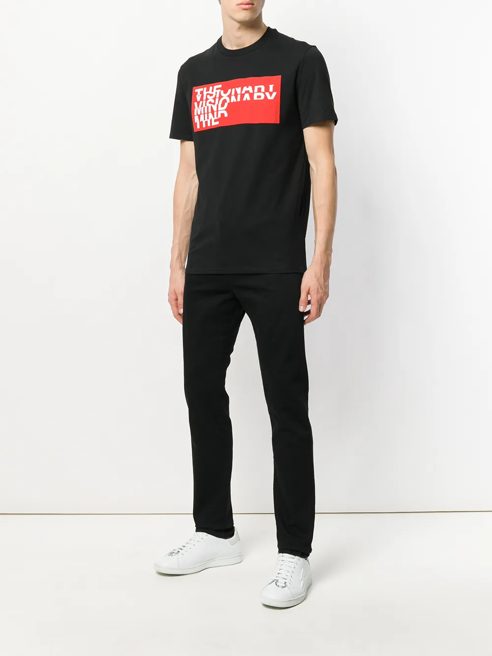 Neil Barrett Gerafeld T-shirt met tekst Zwart