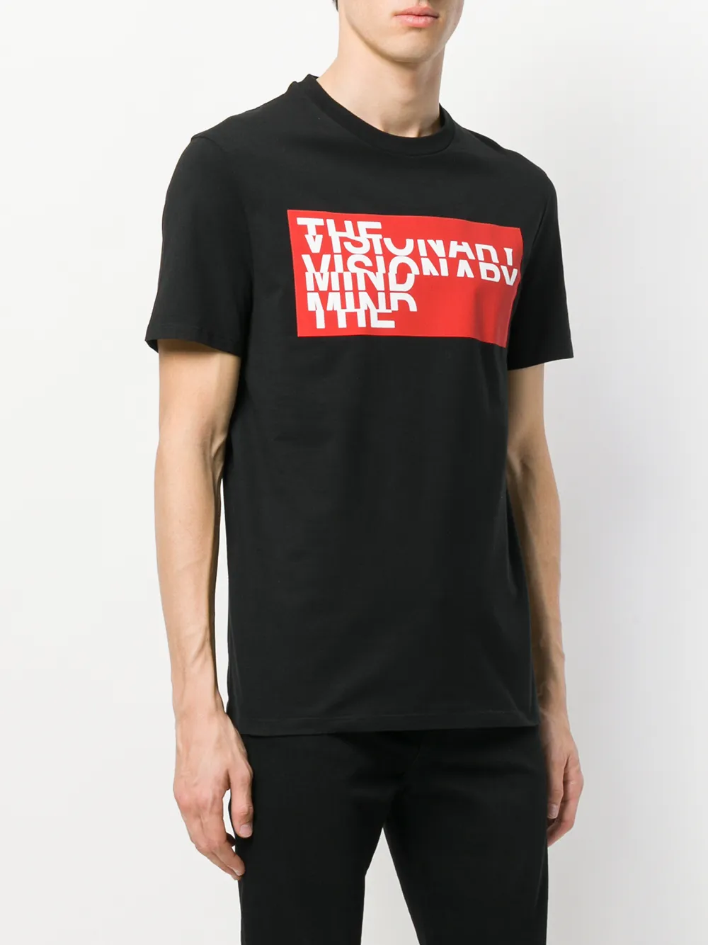 Neil Barrett Gerafeld T-shirt met tekst Zwart