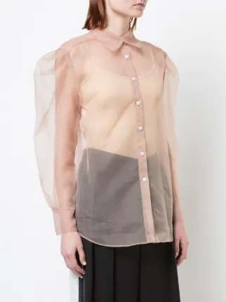 puff sleeve sheer shirt展示图