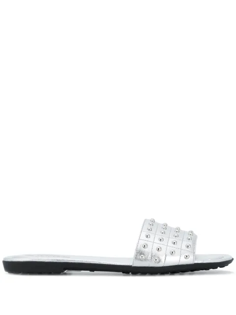 Tod's metallic studded slides