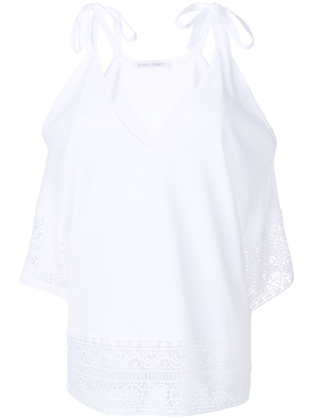 фото Alberta Ferretti блузка с открытыми плечами и вышивкой