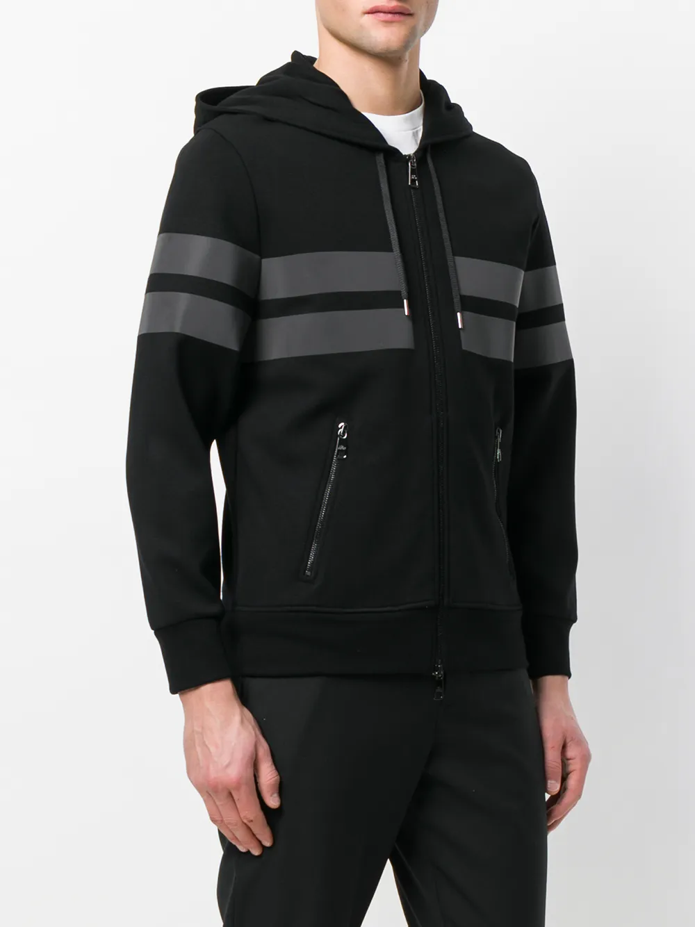 Neil Barrett gematteerde hoodie Zwart