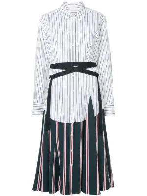 multi stripe shirt dress