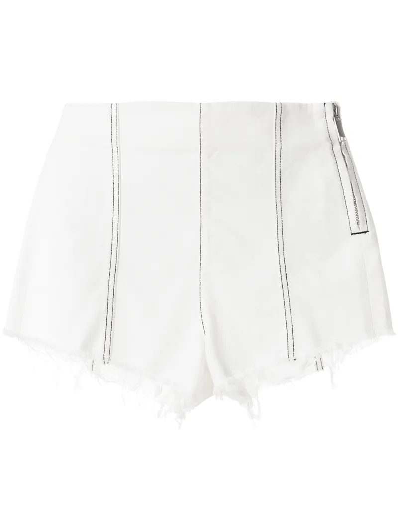 джинсовые короткие шорты с завышенной талией MSGM