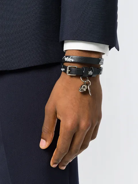 Alexander Mcqueen Double Wrap Bracelet Farfetch