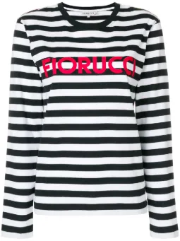 Camiseta listrada com logo