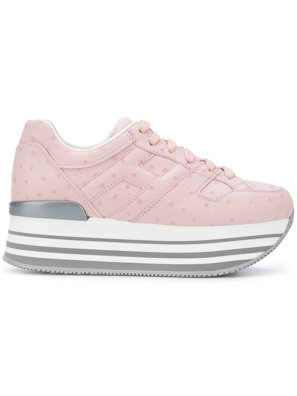 Hogan struisvogelleder plateau sneakers Roze