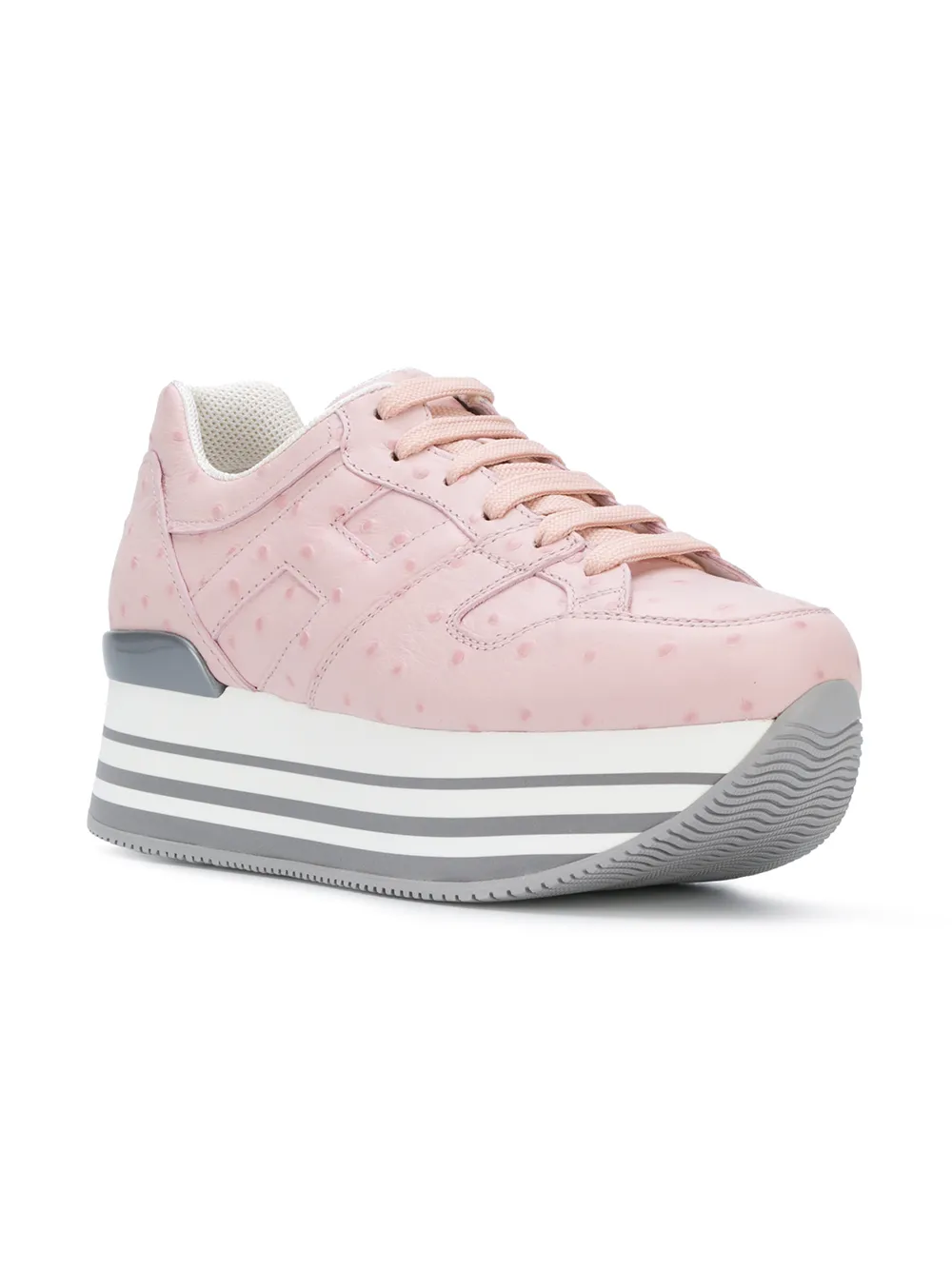 Hogan struisvogelleder plateau sneakers Roze
