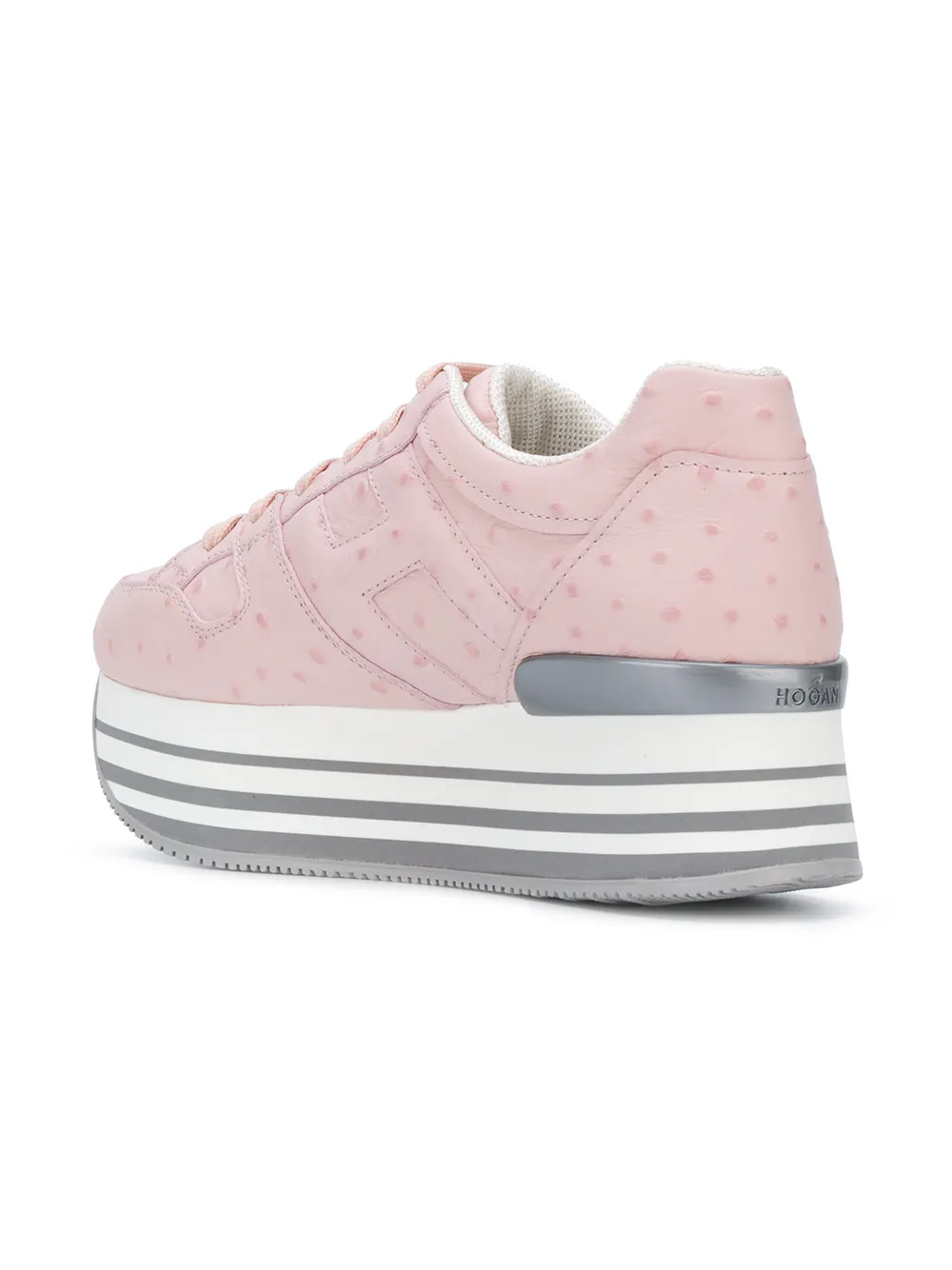 Hogan struisvogelleder plateau sneakers Roze