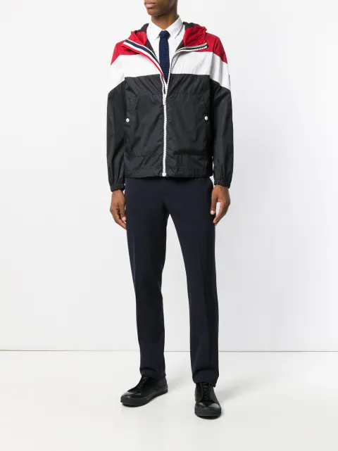 moncler striped hooded jacket