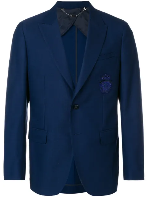 Billionaire logo embroidered blazer