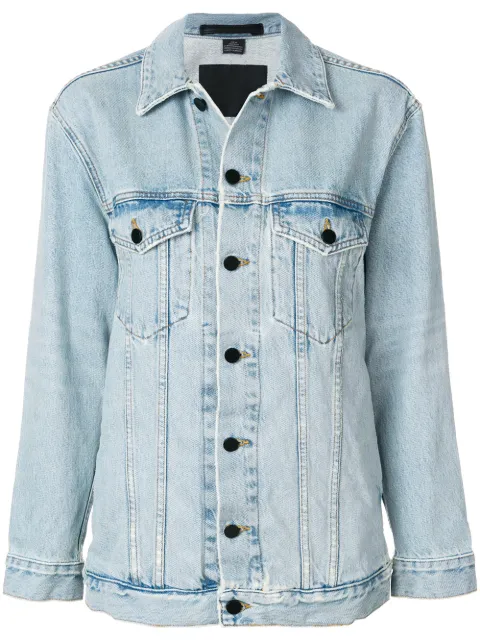 Click to view more detailed imagery on our partner's website T By Alexander Wang Alexanderwang.t Daze Bleached Denim Jacket In Light Denim