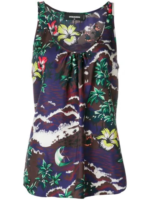 DSQUARED2 Aloha print tank top