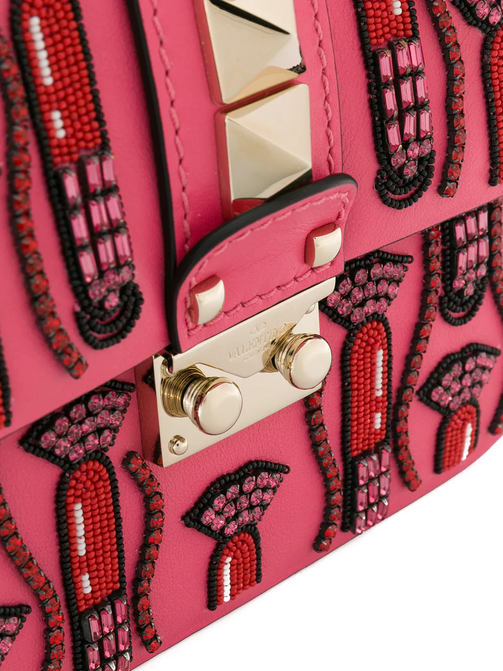 Valentino Garavani Glam lock schoudertas Roze