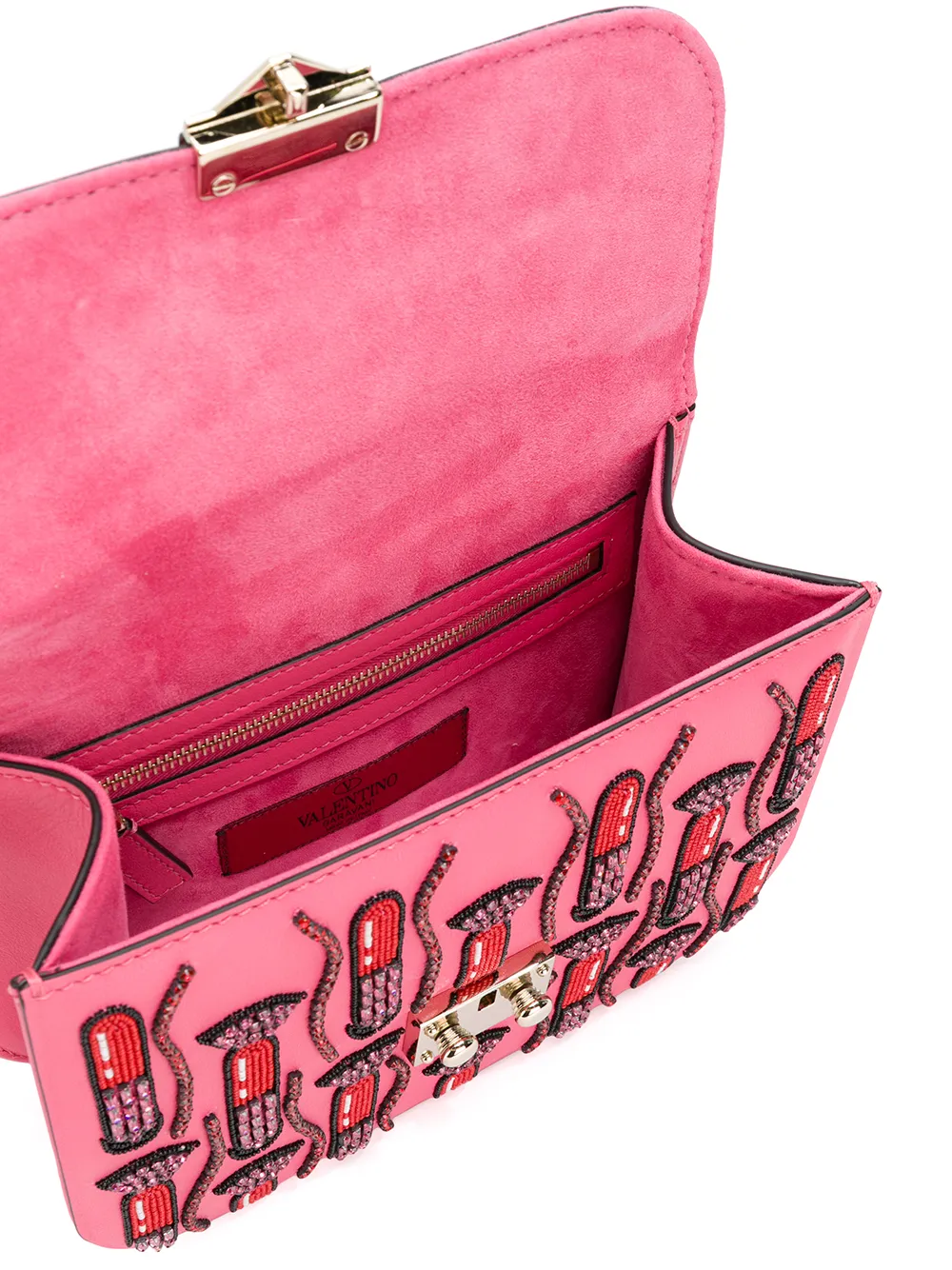 Valentino Garavani Glam lock schoudertas Roze