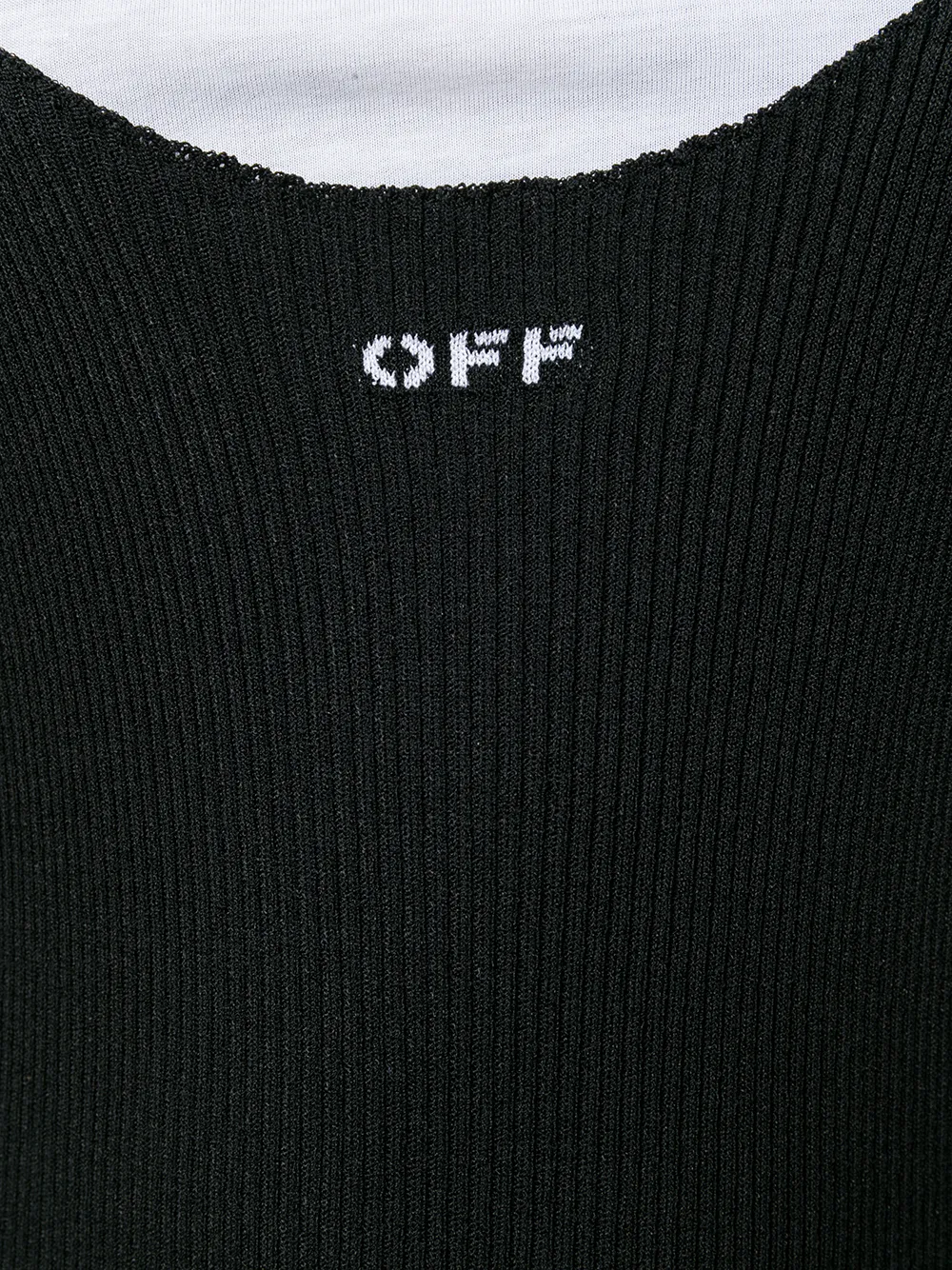 Off-White geribbelde jurk Zwart