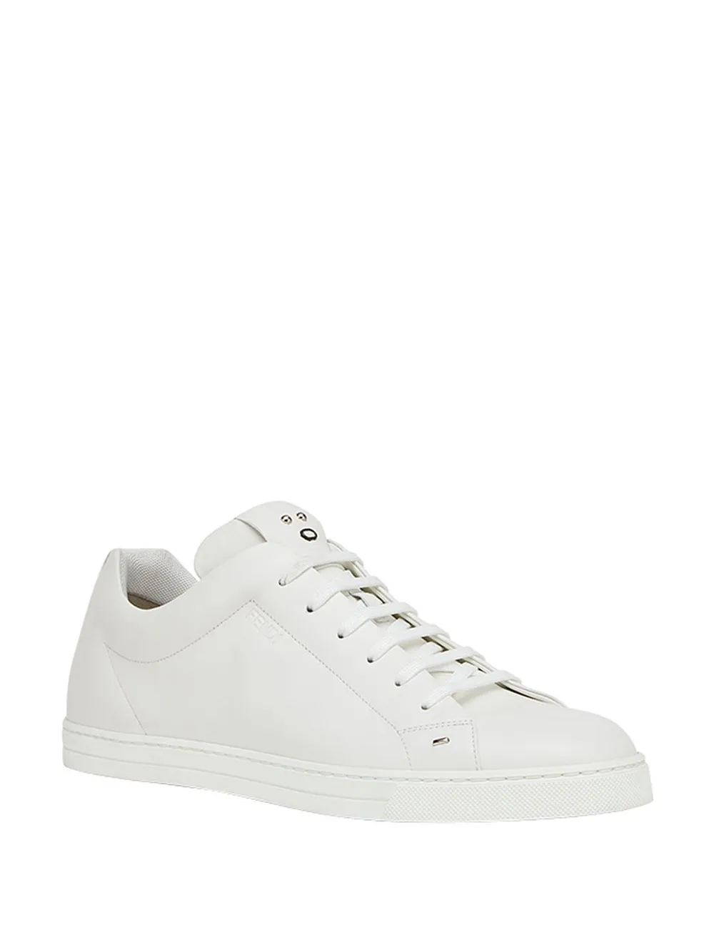 FENDI appliqué lace-up sneakers White