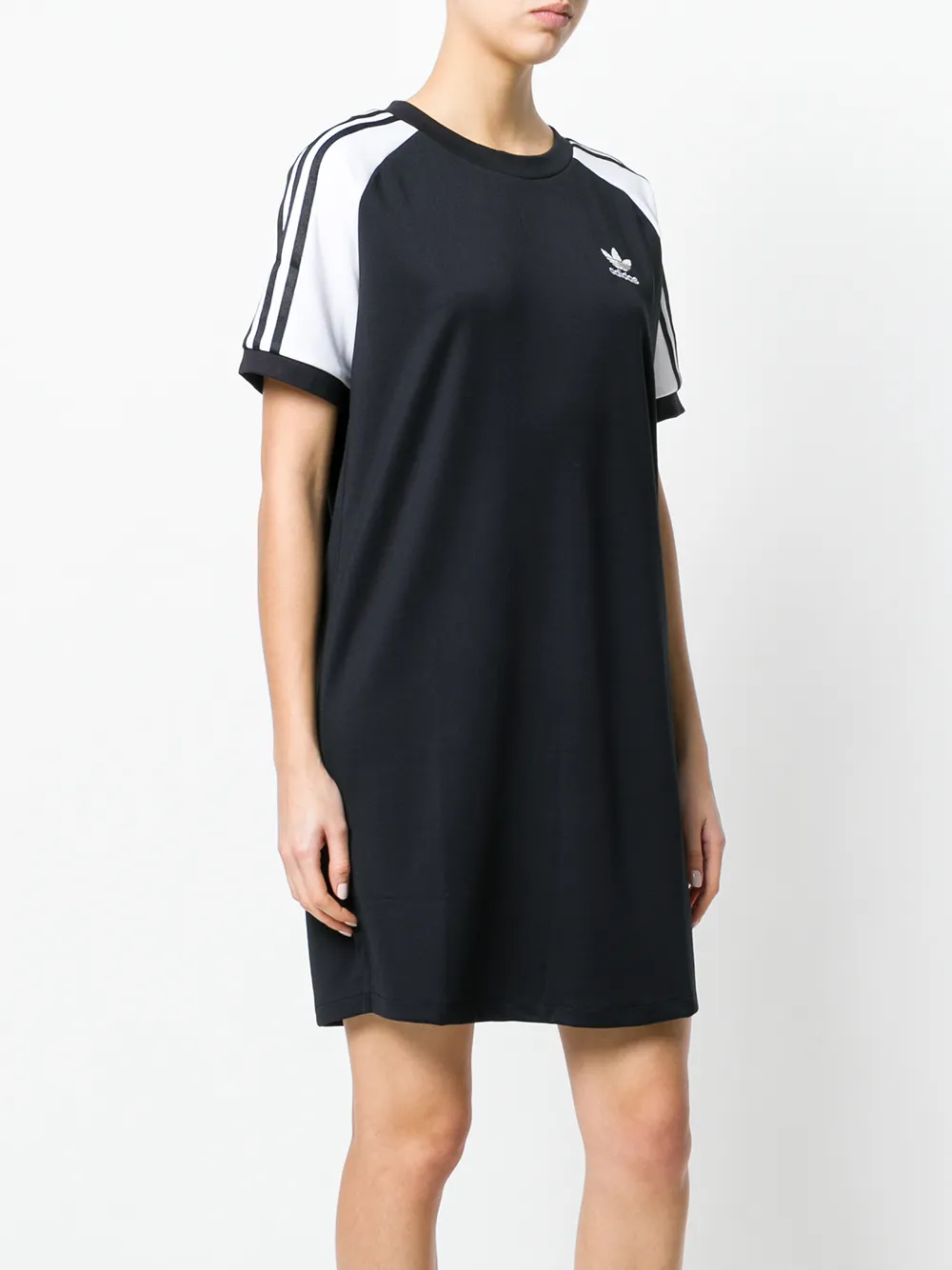 adidas Originals Adicolour raglanjurk met 3 strepen Zwart