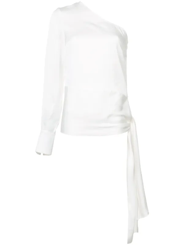 one shoulder shirt white