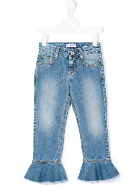 MSGM Kids flared ruffle jeans