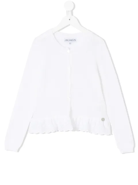 Simonetta ruffled buttoned cardigan