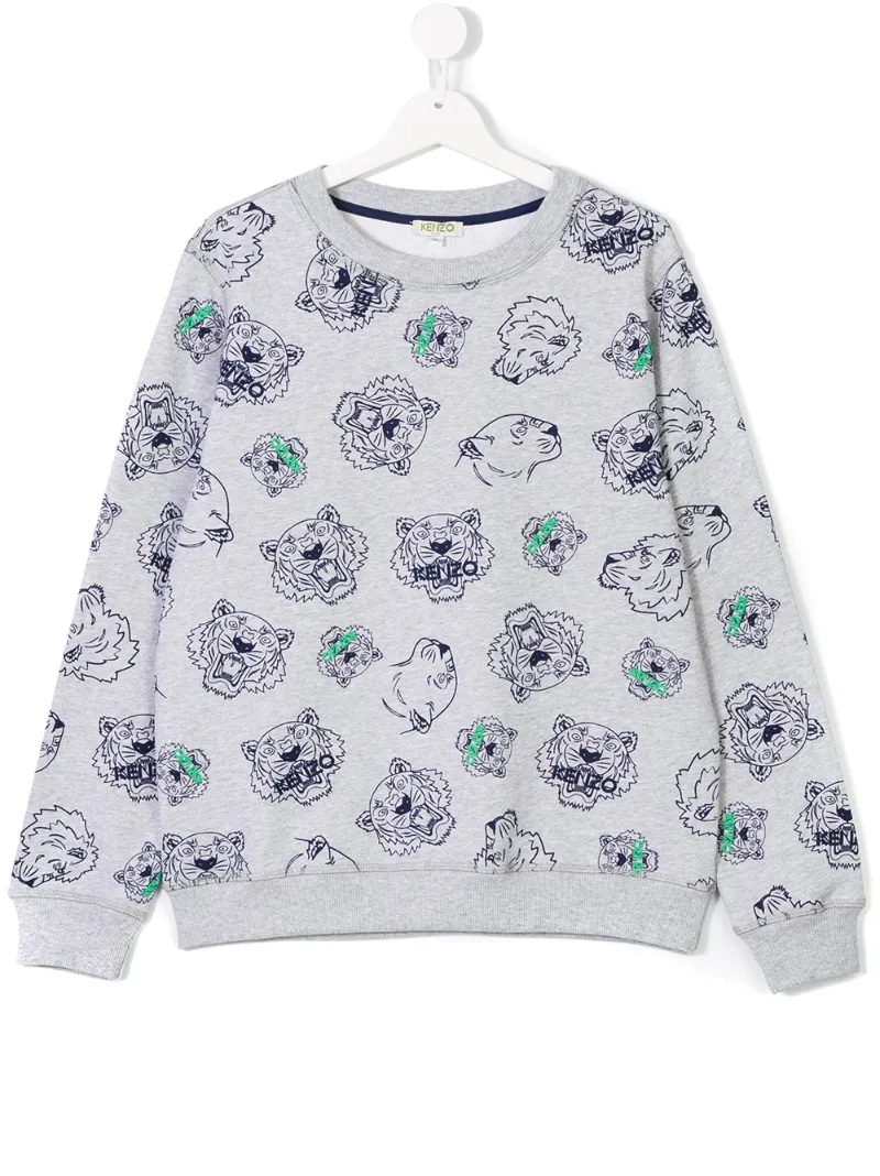 Kenzo Kids толстовка с принтом тигров