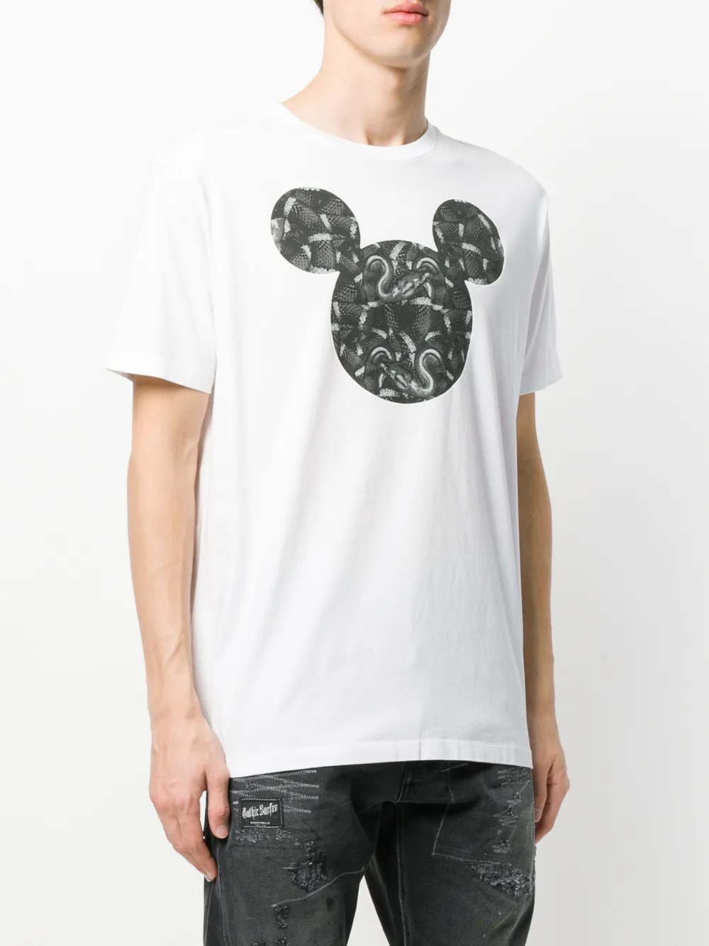 COUNTY OF MILAN Mickey Mouse Snakes T-shirt Wit
