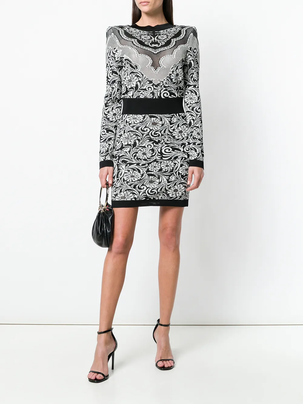 提花效果连衣裙