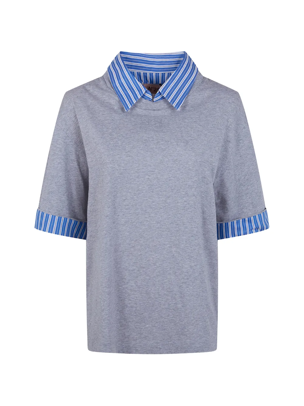 Nº21 T-shirt con piume - Grigio