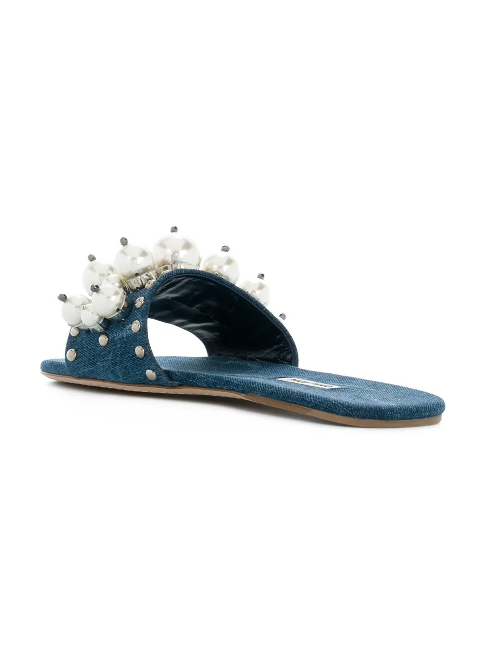Miu Miu sandalias con detalles de perlas - Azul - Miu Miu | Mystilo
