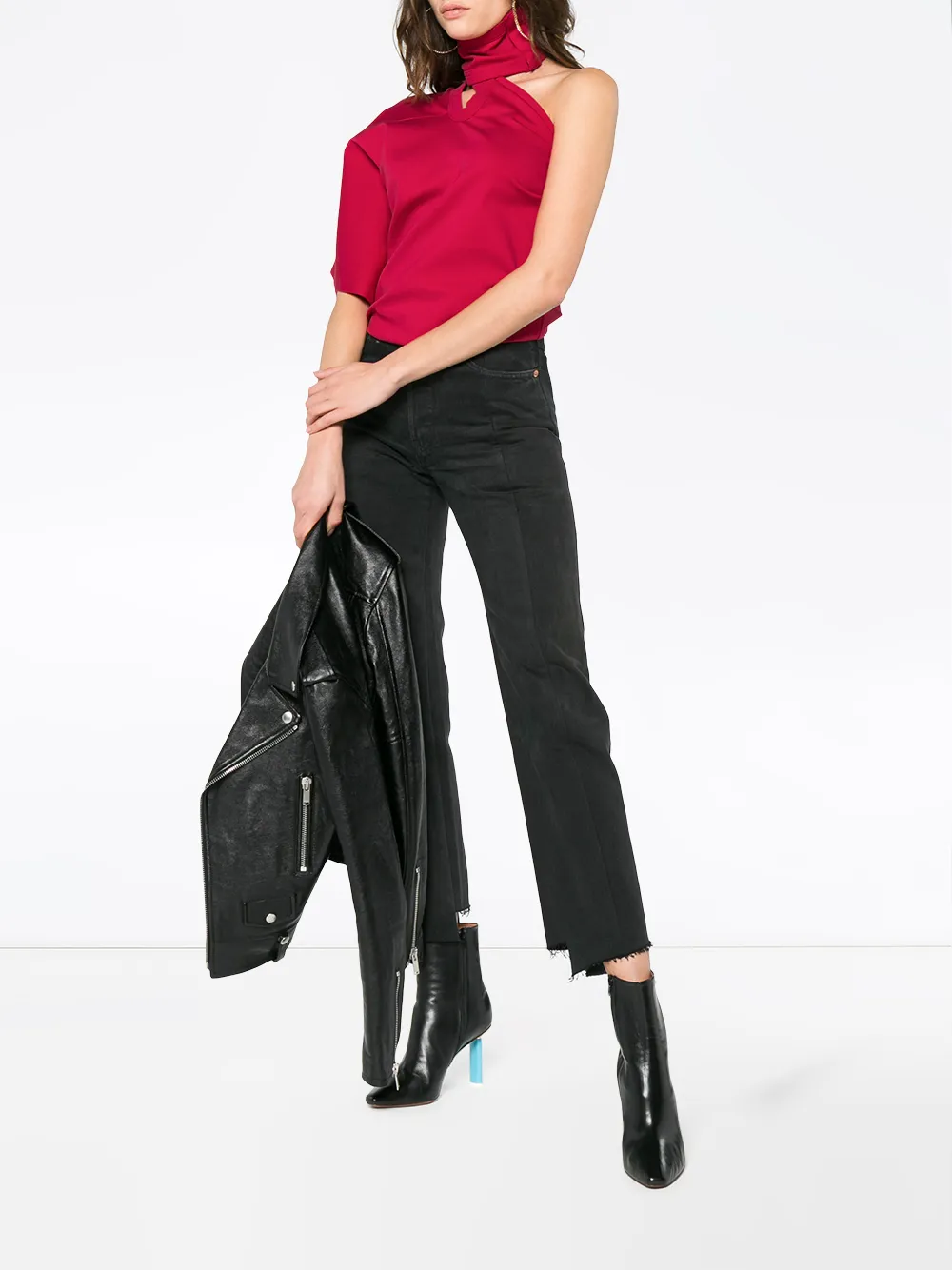 AMBUSH asymmetric cut out top - Rood