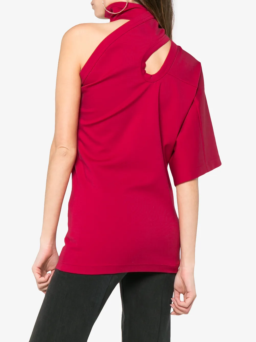AMBUSH asymmetric cut out top Rood