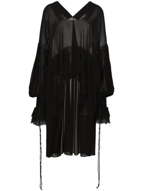 SAINT LAURENT ASYMMETRIC OVERSIZED BLOUSE,520484Y059R12647824