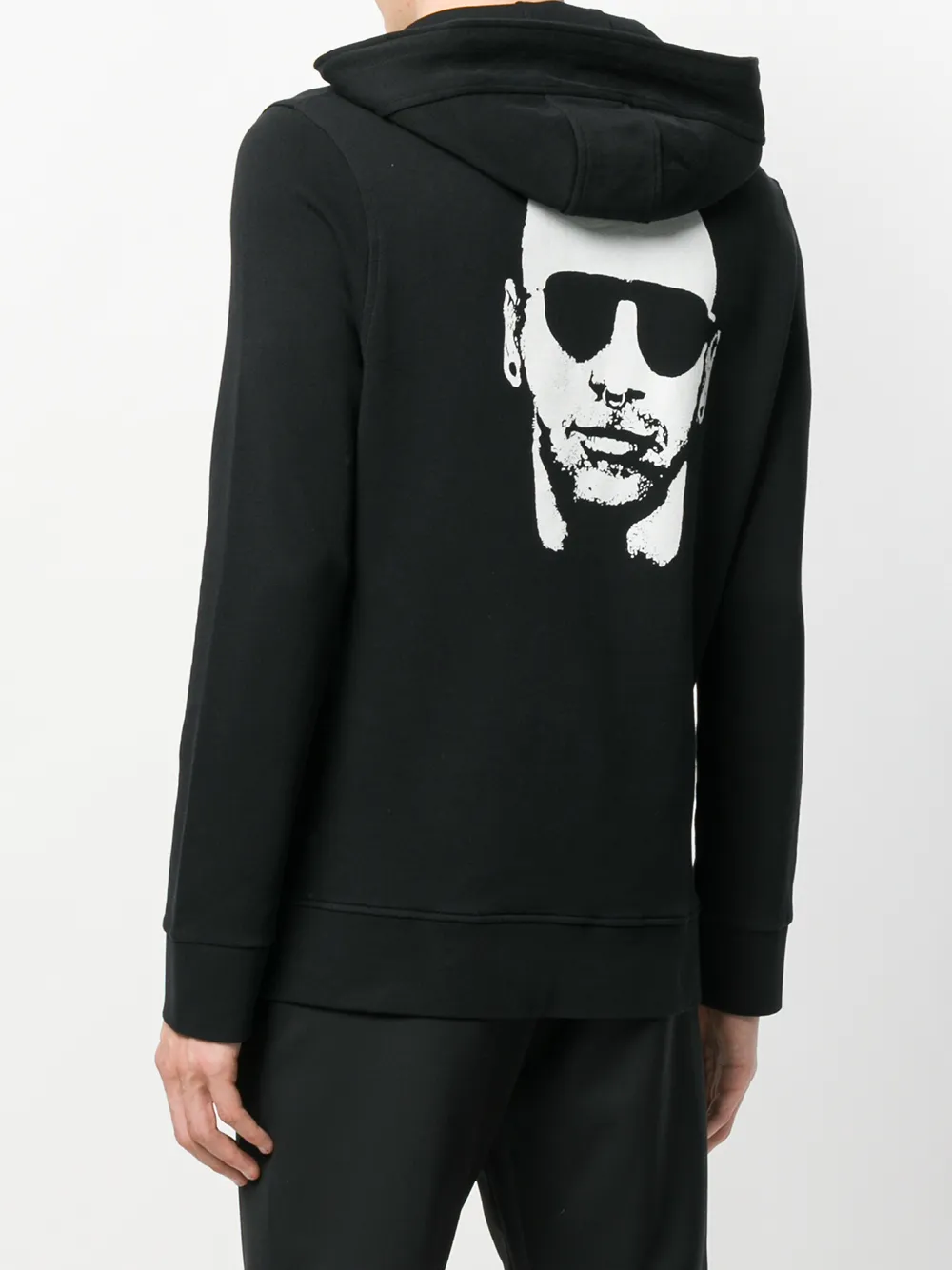 Neil Barrett print met capuchon Zwart