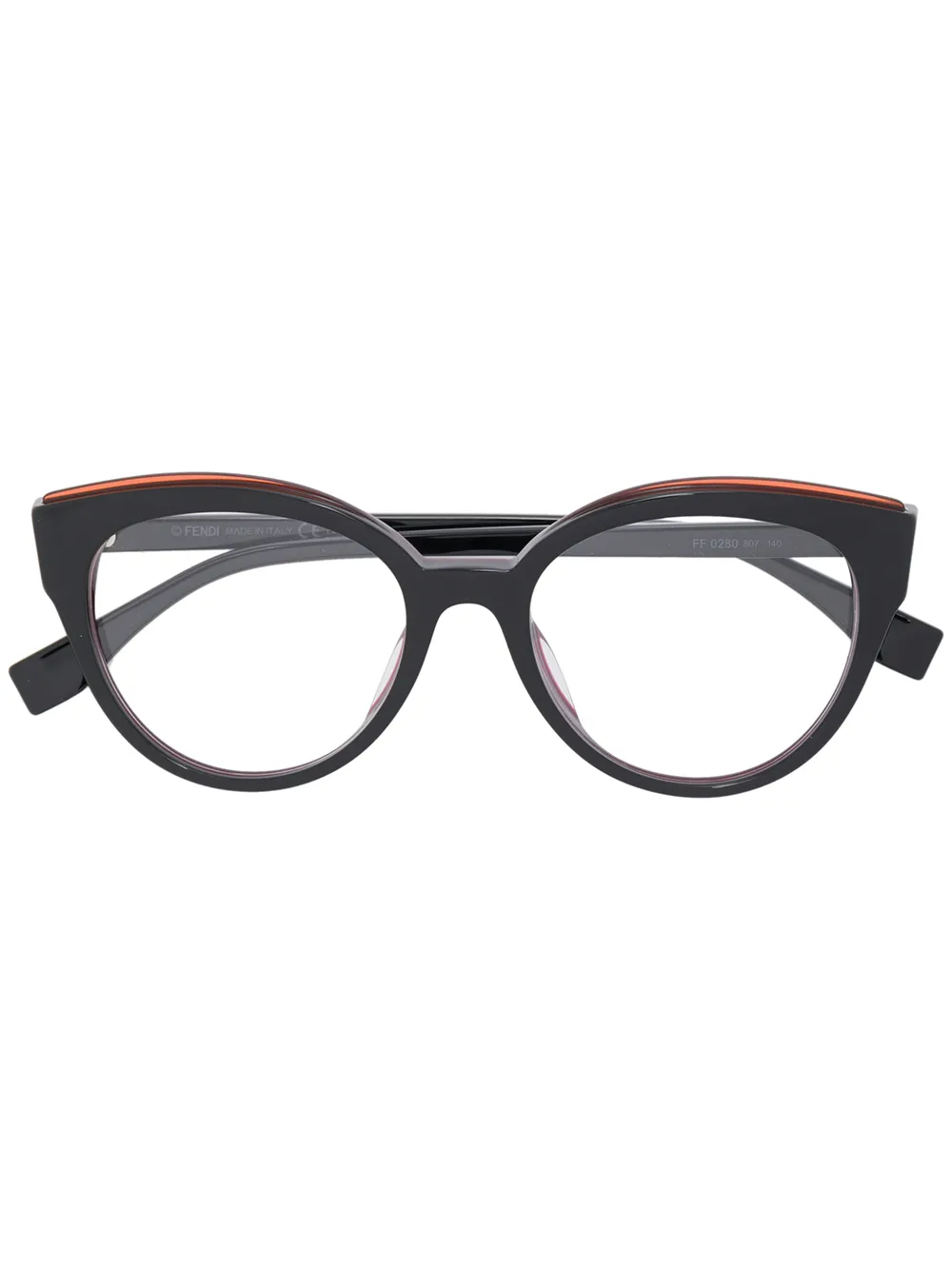 

Fendi Eyewear lentes con armazón cat eye - Negro