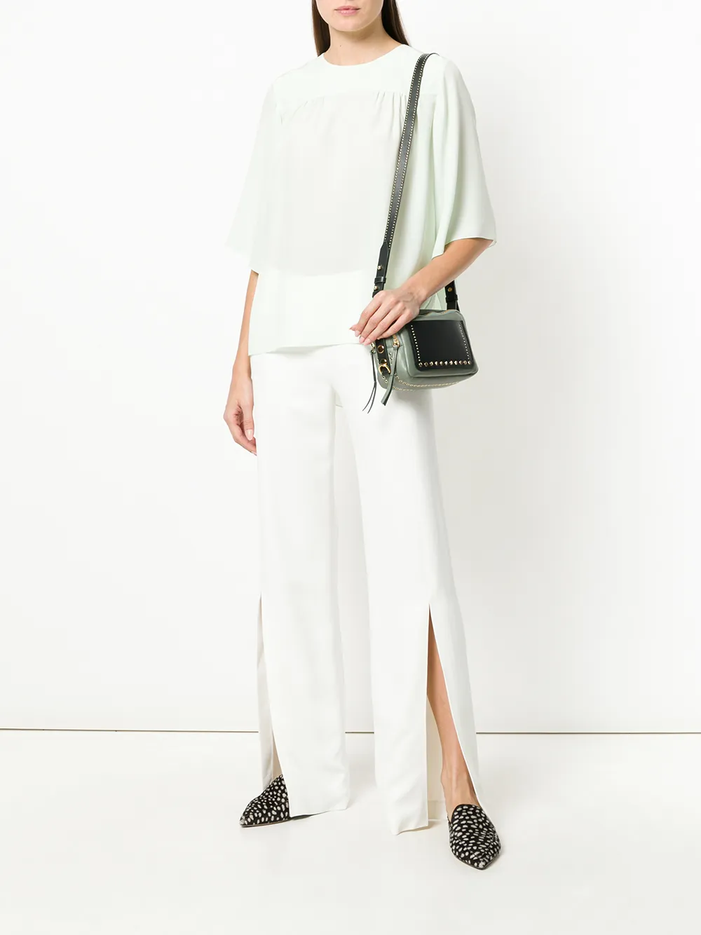 Chloé vochtige trapezium blouse Groen