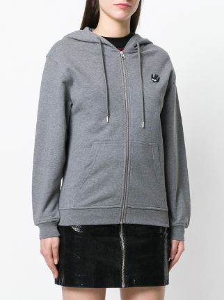 Swallow patch front zipped hoodie展示图