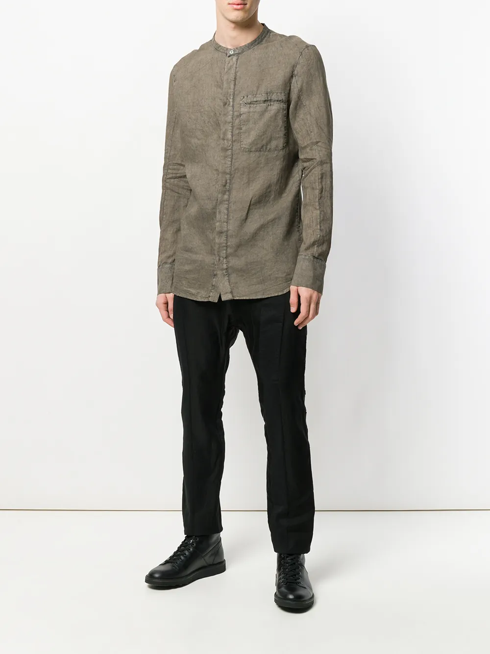 Masnada vouweffect shirt - Grijs
