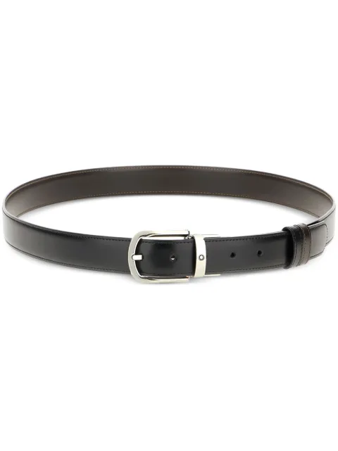 Montblanc Black leather reversible belt