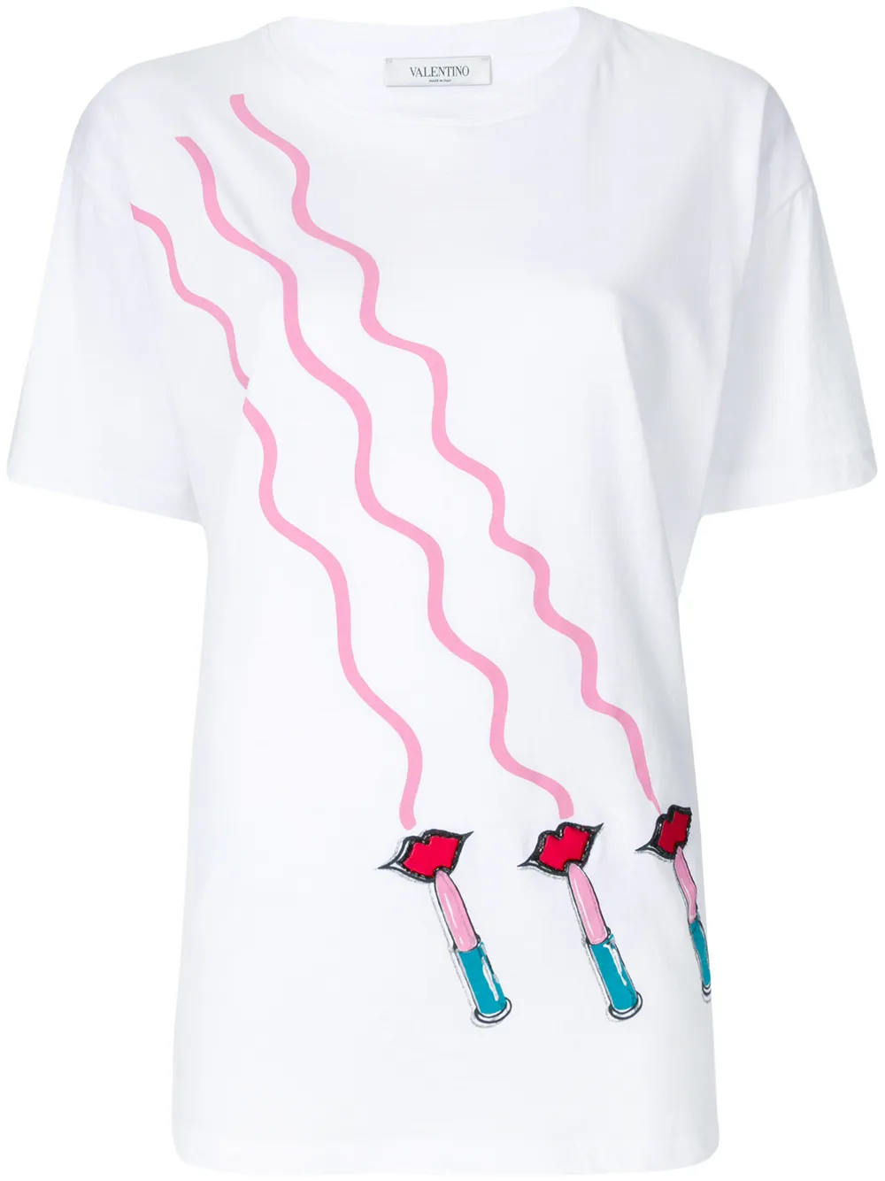 

Valentino lipstick-print T-shirt - Blanco