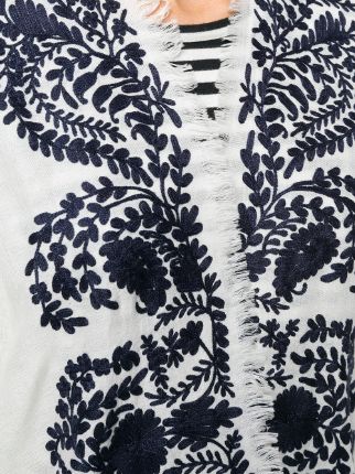 contrast embroidered kimono jacket展示图